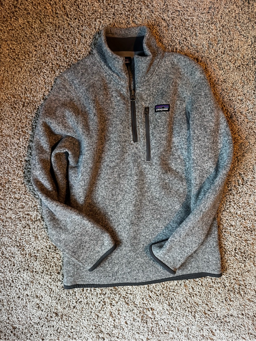 Patagonia Boy’s Heather Grey Half-Zip Fleece Pullover